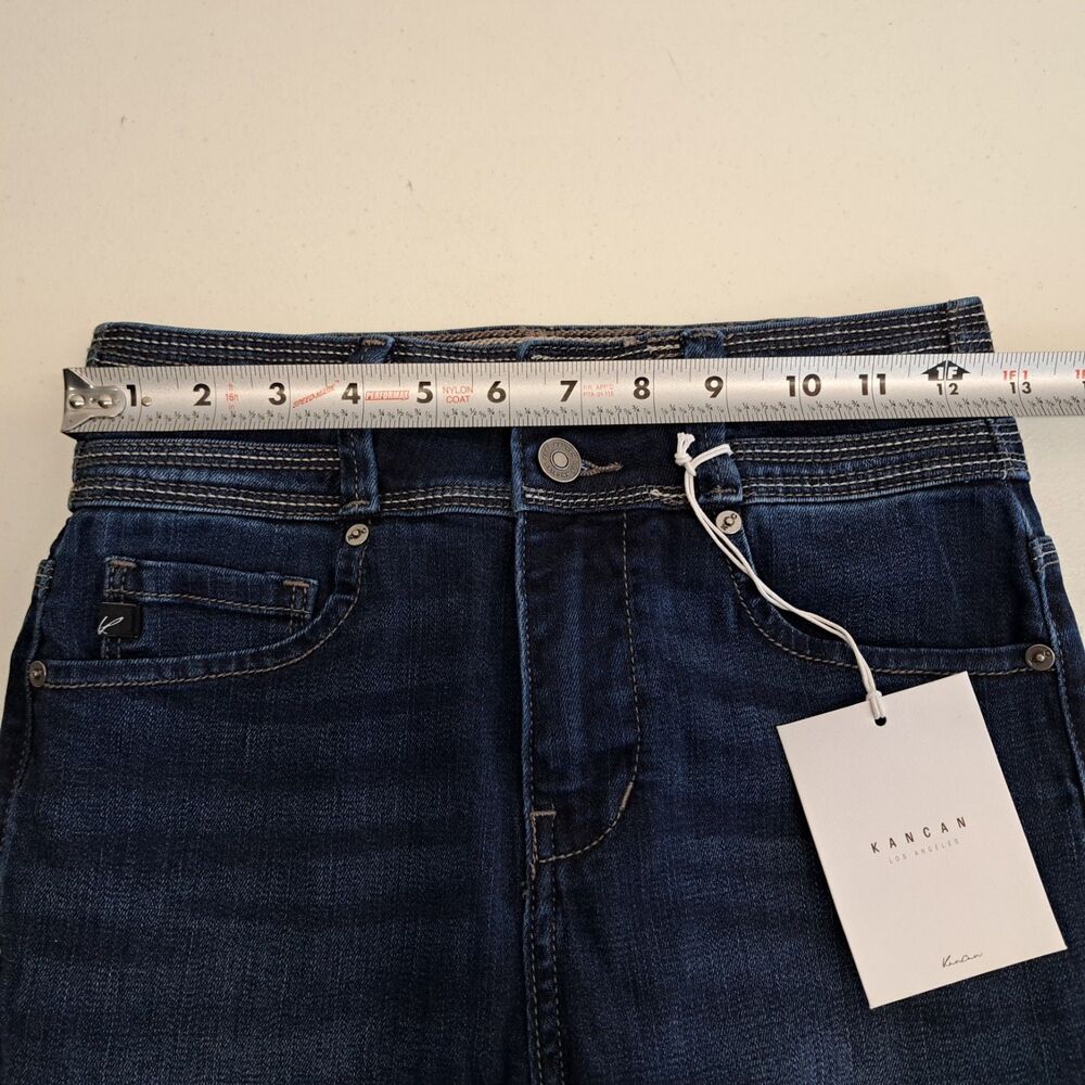 NEW Kancan High Rise Super Skinny Dark Denim Jeans 3/25 - Picture 6 of 8
